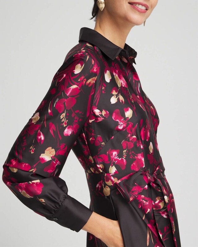 Leaf Print Shirt Dress - image 4
